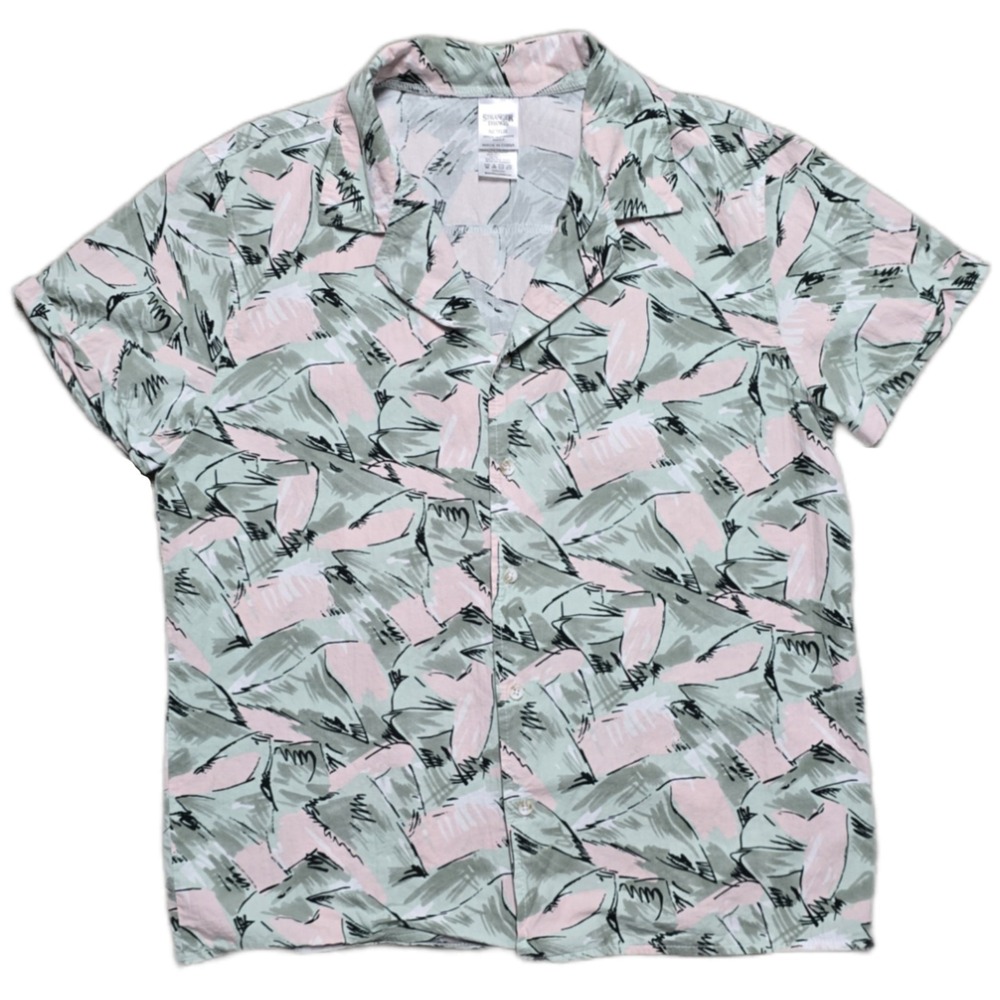 Netflix Stranger Things Jim Hopper Button-Front Hawaiian Shirt Size MEDIUM